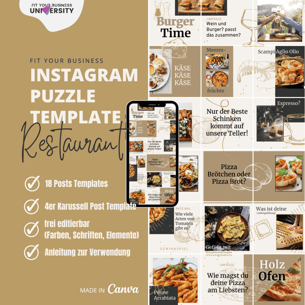 Instagram Puzzle Templates Restaurant